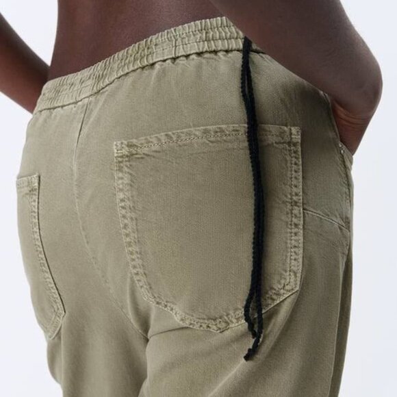 ZARA Women's ZW The Mercer Jogger Jeans Light Khaki - Picture 7 of 10